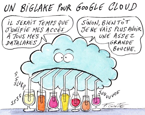 Dessin: Data lakes, data warehouses : la tentative de Google Cloud pour les unifier